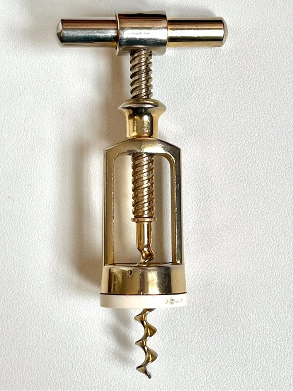 Vintage DBGM Fly Nut Corkscrew German Gold Tone Wine Opener MCM Bar Accessory